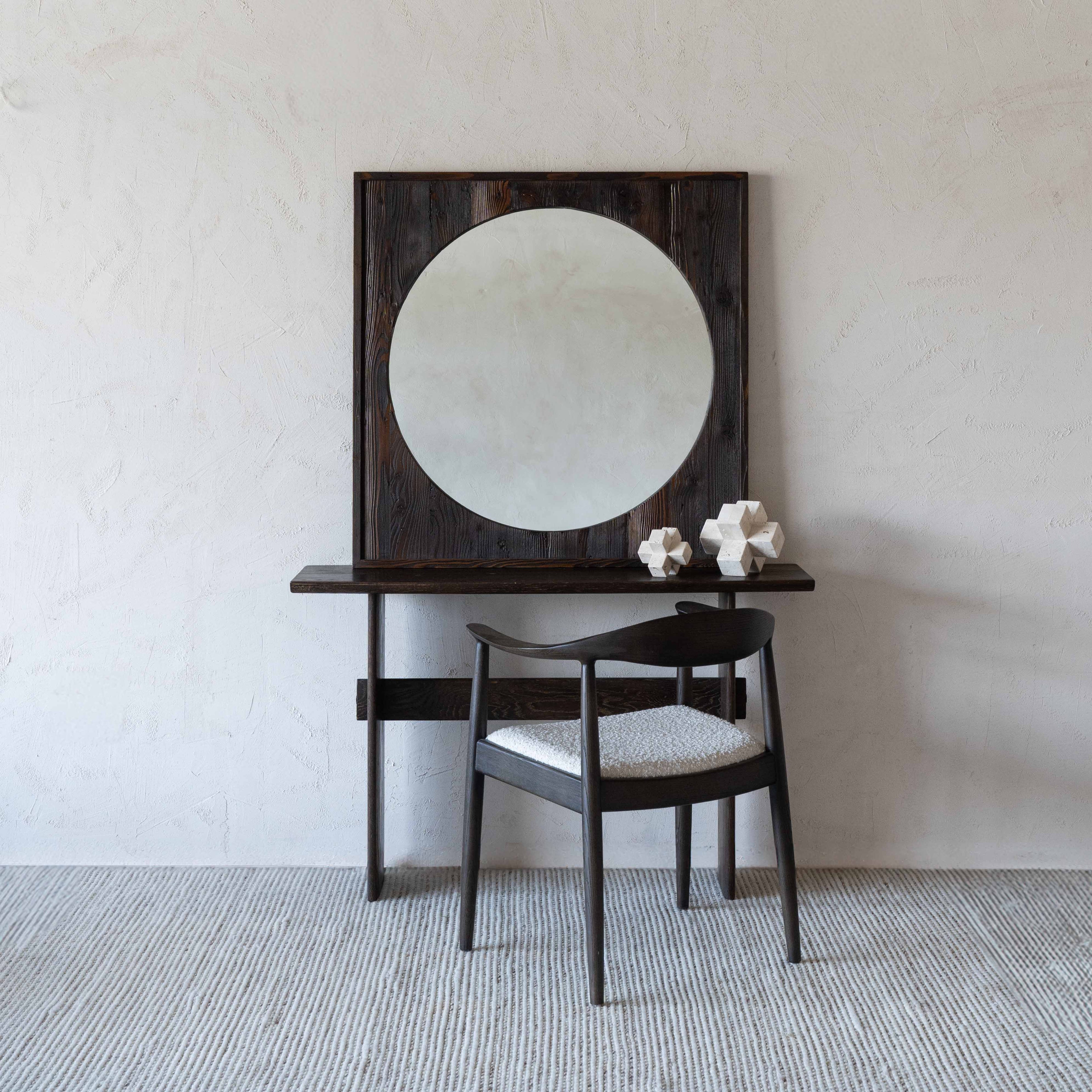 Submarine Brown Solid Wood Mirror